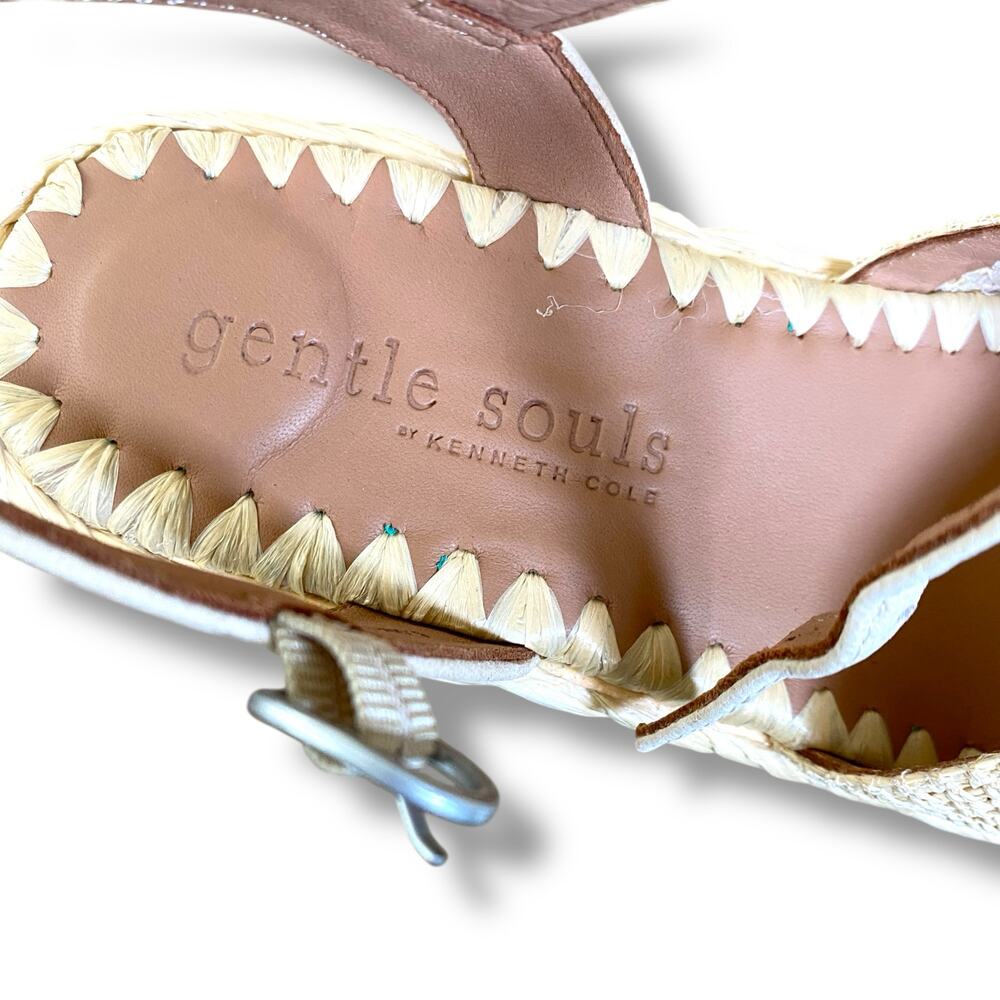 New Gentle Souls by Kenneth Cole Nomi Raffia Wedge Sandals Sz 6M Espidrille - Picture 9 of 16